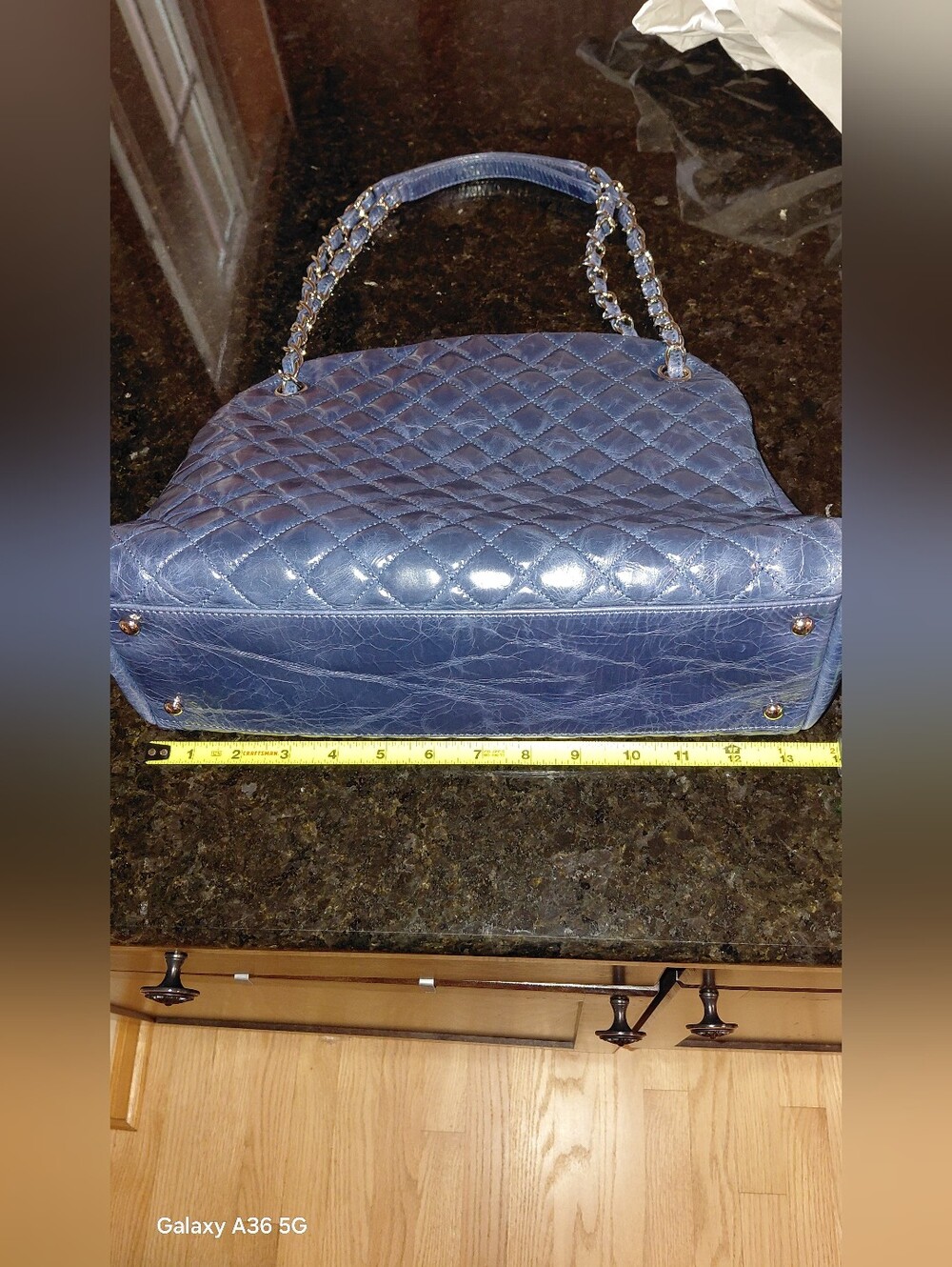 Chanel Navy Glazed Quilted Leather Just Mademoiselle Bowler Satchel Bag VGC! - Picture 16 of 16